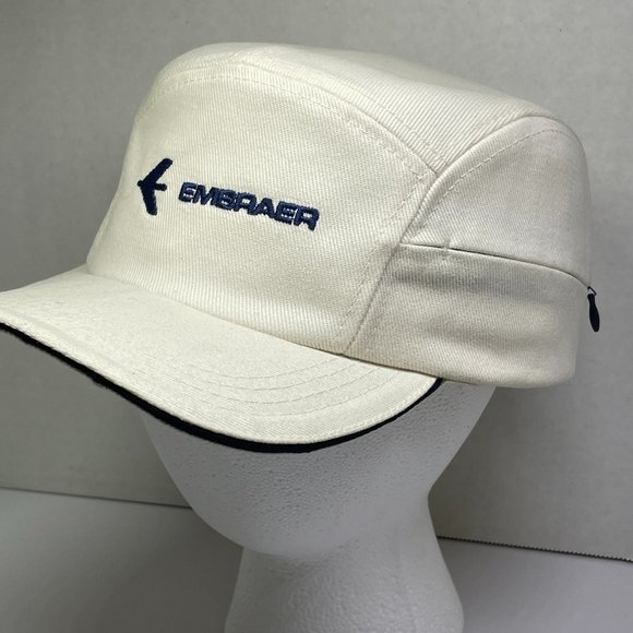 Vintage Embraer Aircraft Airplane Jets Aviation Adjustable Cadet Style Hat w/zip
